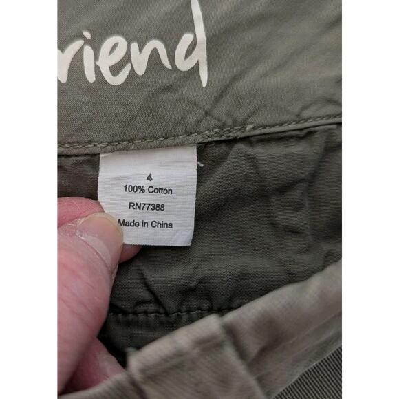 J.Crew Women's Olive Green Chino BROKEN-IN Boyfriend Shorts - Size 4 - EUC - Picture 4 of 7